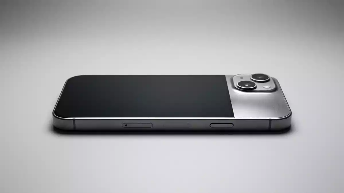 Fotorealistische Studioansicht von Smartphone in neutraler Produktdarstellung, neutral