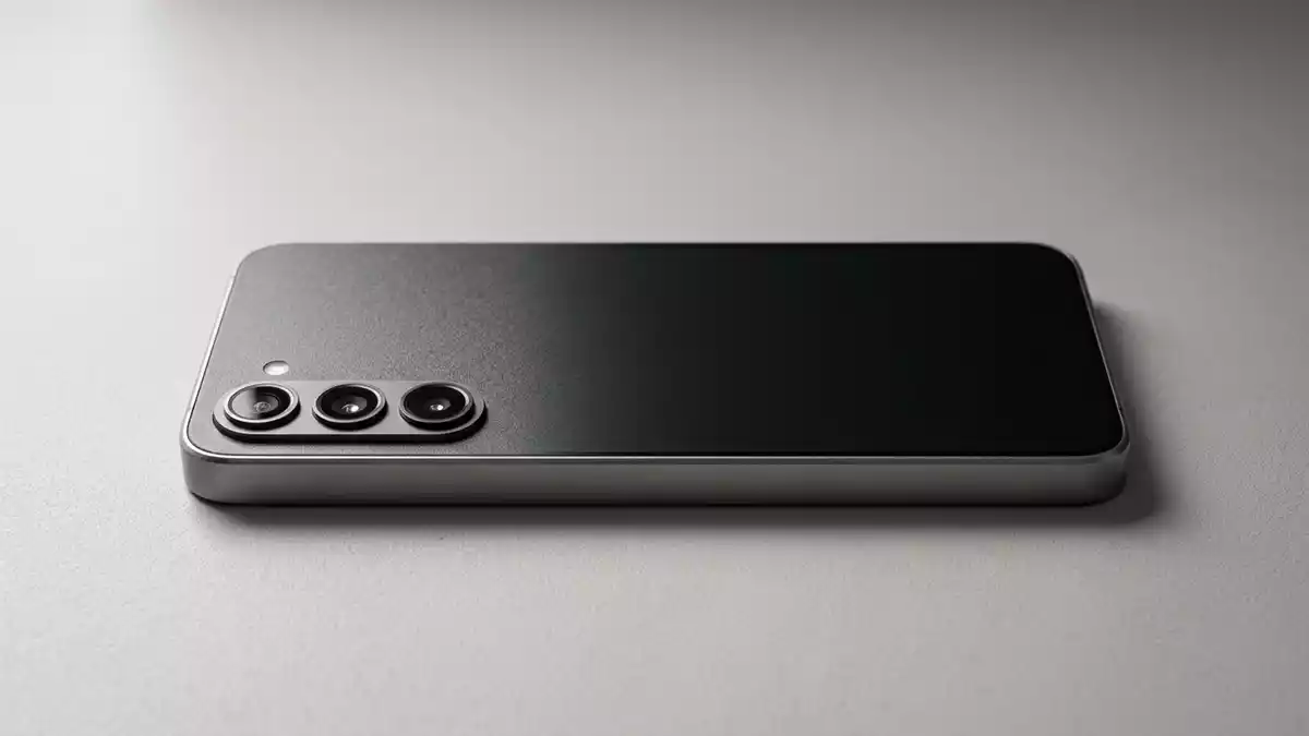 Fotorealistische Studioansicht von Smartphone in neutraler Produktdarstellung, neutral