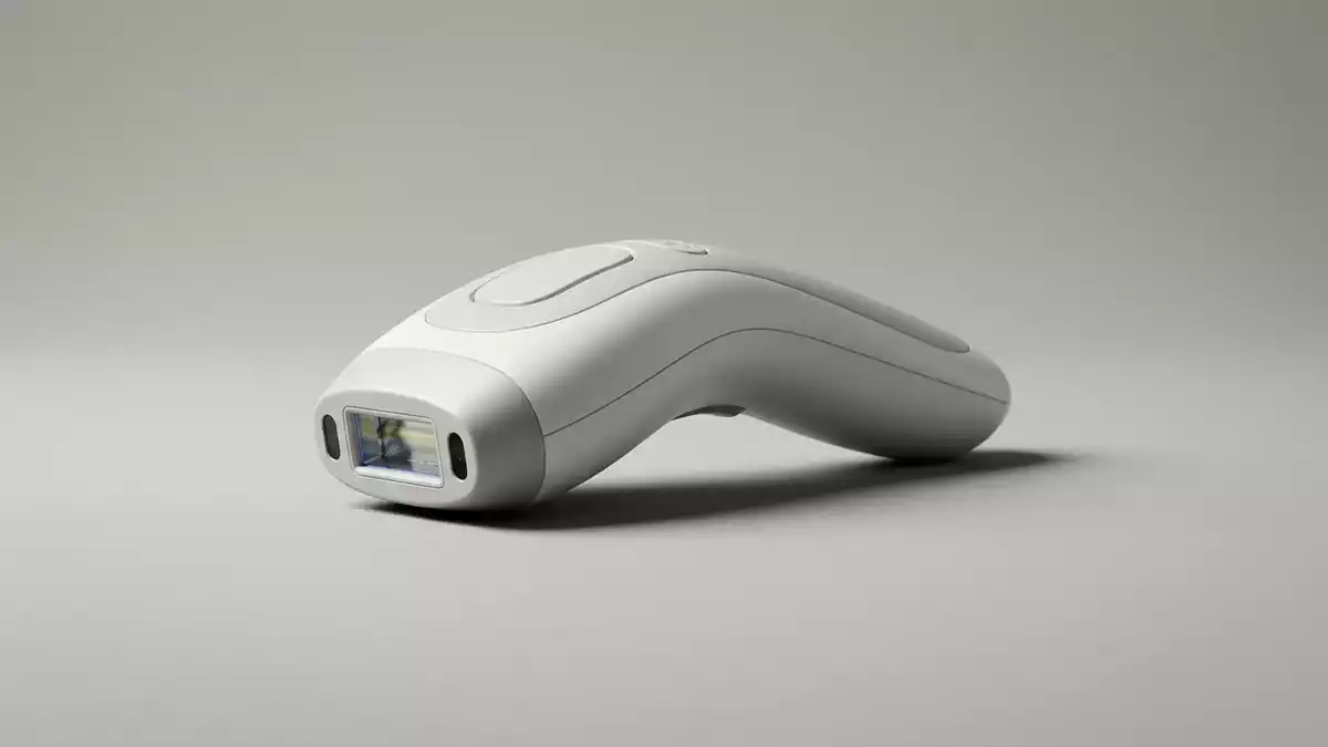 Fotorealistische Studioansicht von Licht Epilierer in neutraler Produktdarstellung