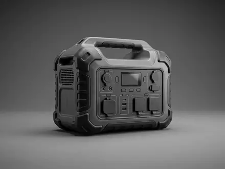 Fotorealistische Studioaufnahme von Tragbare Powerstation zum Thema ALLPOWERS S2000 Pro Powerstation, klare Lichtfuehrung - Foto: THN