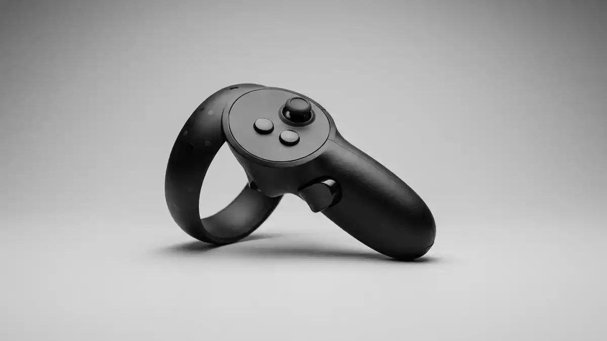 Fotorealistische Studioansicht von Virtual-Reality-Controller in neutraler