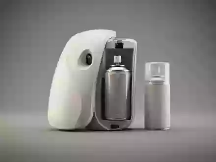 Fotorealistische Studioaufnahme von Duftspender zum Thema Air Wick Freshmatic Starter, klare Lichtfuehrung - Foto: THN