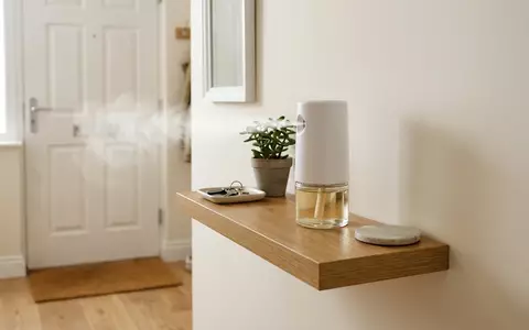 Fotorealistische Aufnahme von Duftspender im Flur zum Thema Air Wick Freshmatic Starter, natuerliches Licht - Foto: THN
