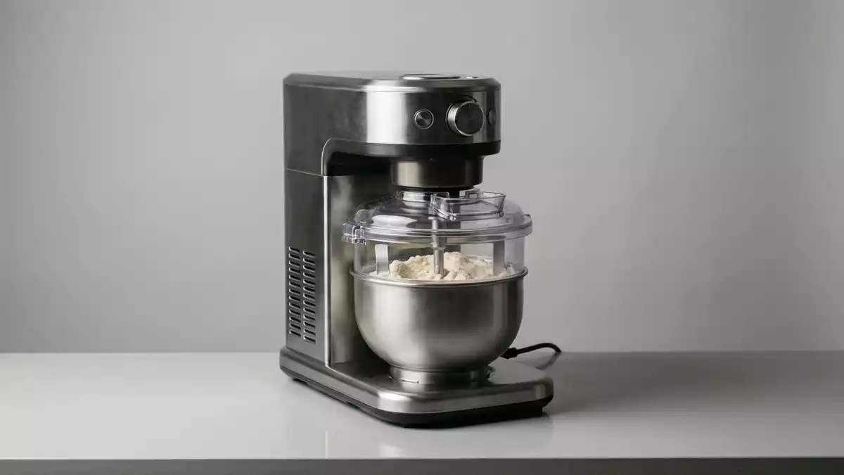 Fotorealistische Studioansicht von Eismaschine in neutraler Produktdarstellung