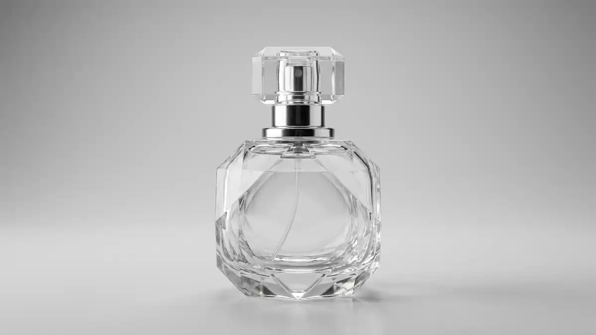 Fotorealistische Studioansicht von Parfuem in neutraler Produktdarstellung, neutral