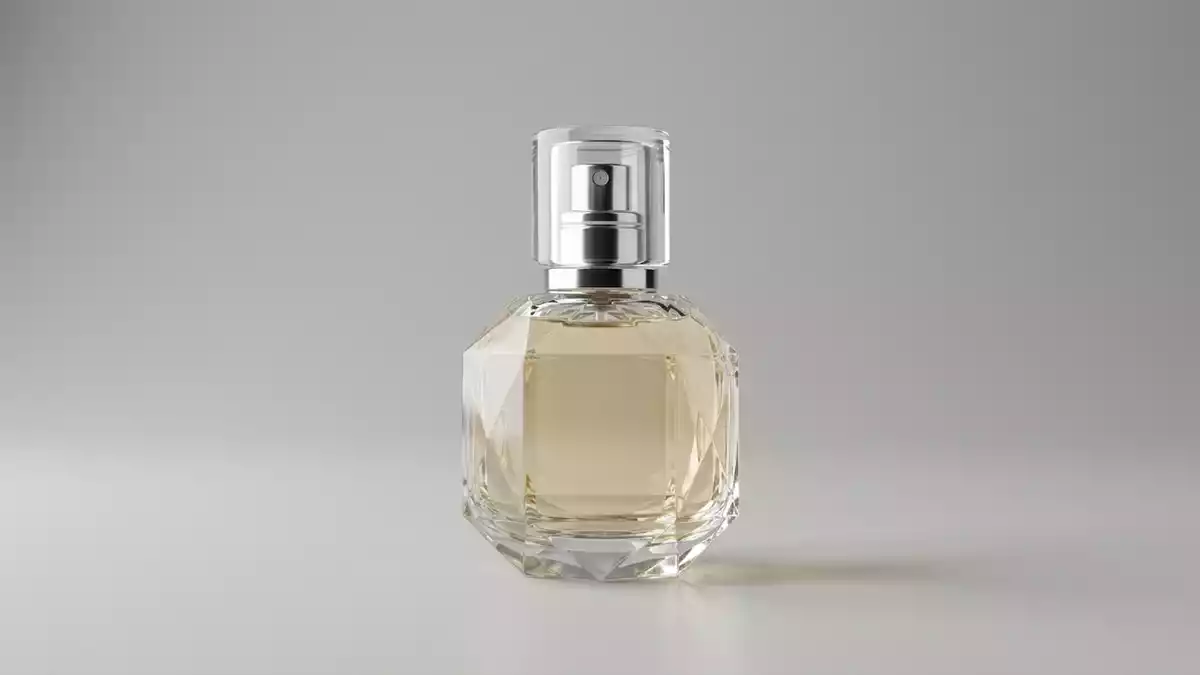 Fotorealistische Studioansicht von Parfuem in neutraler Produktdarstellung, neutral