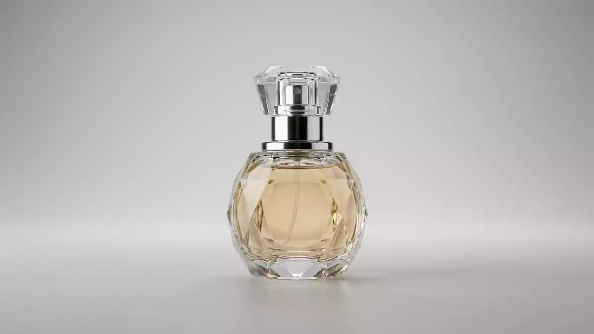 Fotorealistische Studioansicht von Parfuem in neutraler Produktdarstellung, neutral