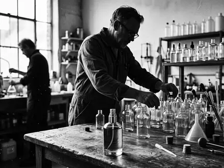 Schwarzweiss-Reportage mit Parfuem zum Thema Guerlain La Petite Robe, hoher Kontrast, sachlich dargestellt - Foto: THN
