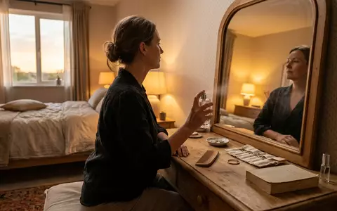 Fotorealistische Aufnahme von Parfuem im Schlafzimmer zum Thema Guerlain La Petite Robe, warmes Abendlicht - Foto: THN