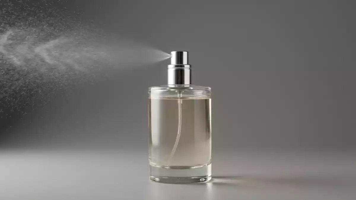 Fotorealistische Studioansicht von Eau de Toilette in neutraler Produktdarstellung