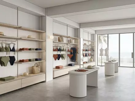 Architektur-Render im Bademodenladen mit Bikini-Set zum Thema Hilor Damen Bikini-Set hohe, neutrales Tageslicht - Foto: THN