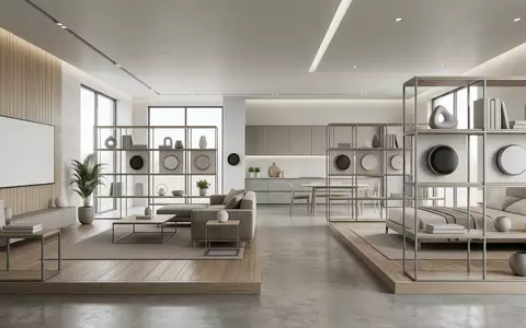 Architektur-Render im Hausautomationsgeschaeft mit Raumthermostat zum Thema Google Nest Thermostat E, neutrales Tageslicht - Foto: THN