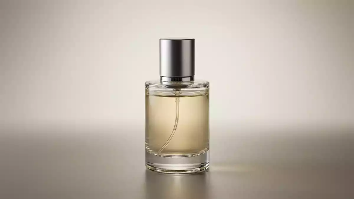 Fotorealistische Studioansicht von Eau de Toilette in neutraler Produktdarstellung