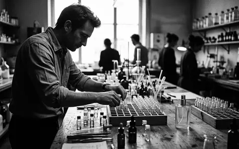 Schwarzweiss-Reportage mit Eau de Toilette zum Thema Hugo Boss Bottled Eau, hoher Kontrast - Foto: THN