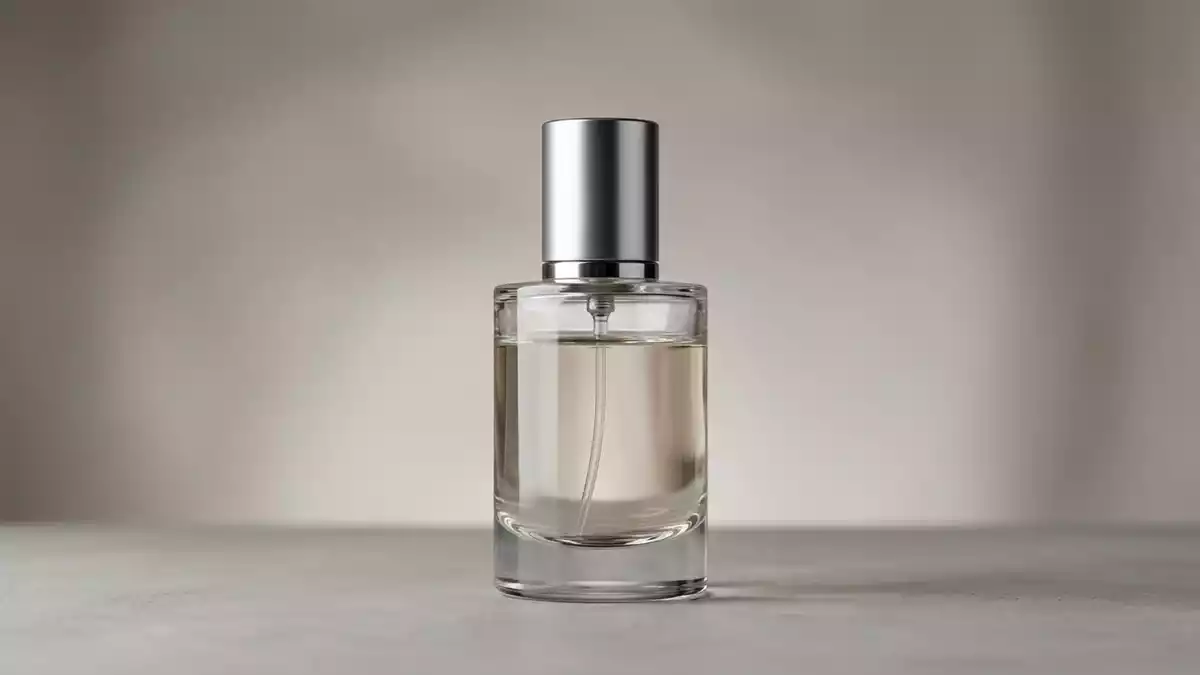 Fotorealistische Studioansicht von Eau de Toilette in neutraler Produktdarstellung