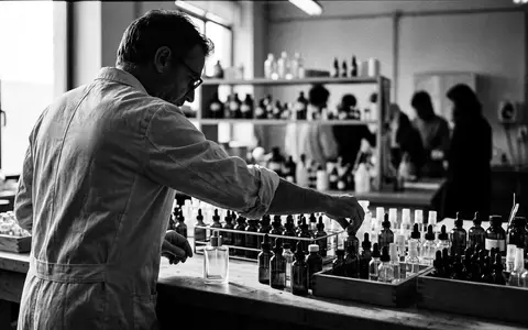 Schwarzweiss-Reportage mit Eau de Toilette zum Thema Hugo Boss The Scent, hoher Kontrast - Foto: THN