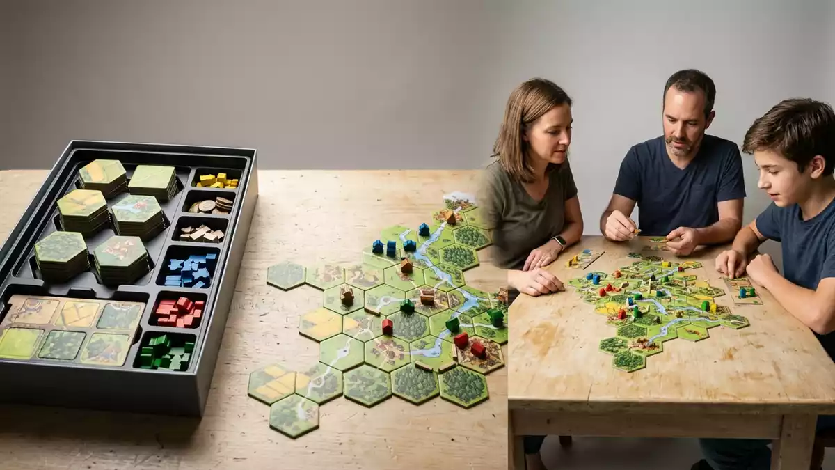 Fotorealistische Studioansicht von Strategiespiel in neutraler Produktdarstellung