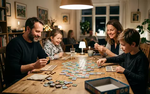 Fotorealistische Aufnahme von Strategiespiel am Esstisch zum Thema Kingdomino, natuerliches Licht, sachlich dargestellt - Foto: THN