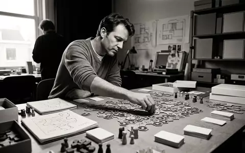 Schwarzweiss-Reportage mit Strategiespiel zum Thema Kingdomino, hoher Kontrast, sachlich dargestellt, markenneutral, redaktionelle Verwendung - Foto: THN