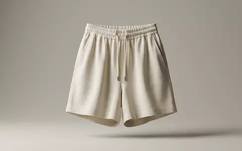 Fotorealistische Studioaufnahme von Strandshorts zum Thema Quiksilver Damen Strand-Shorts Highwaist, klare Lichtfuehrung - Foto: THN