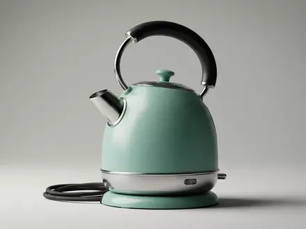 Fotorealistische Studioaufnahme von Wasserkocher zum Thema Smeg KLF04 50s Style, klare Lichtfuehrung - Foto: THN