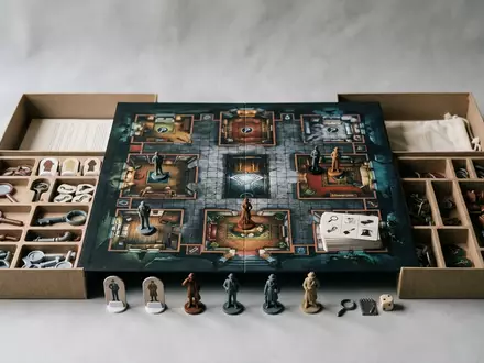 Fotorealistische Studioaufnahme von Detektivspiel zum Thema Cluedo Classic, klare Lichtfuehrung, sachlich dargestellt - Foto: THN