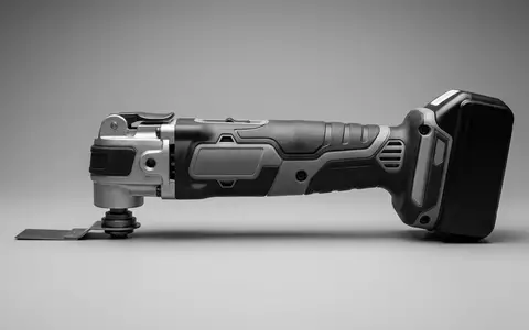 Fotorealistische Studioaufnahme von Akku Multifunktionswerkzeug zum Thema DeWalt DCS355D2 18V XR, klare Lichtfuehrung - Foto: THN