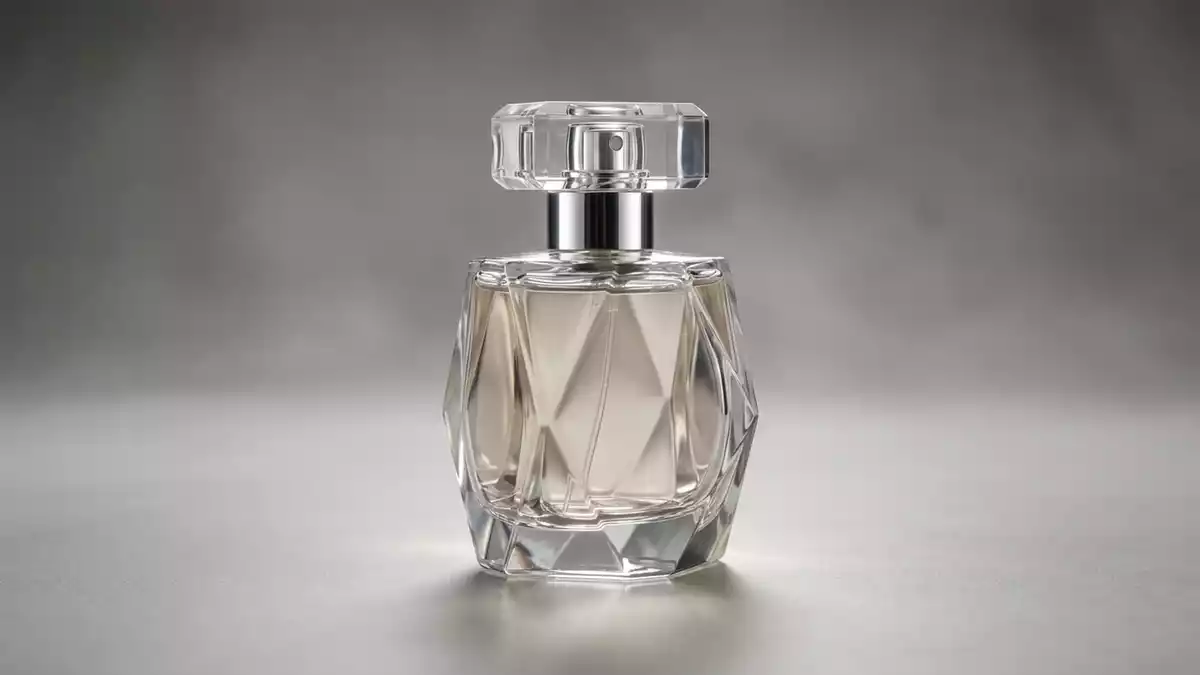 Fotorealistische Studioansicht von Parfuem in neutraler Produktdarstellung, neutral