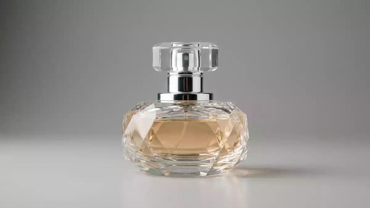 Fotorealistische Studioansicht von Parfuem in neutraler Produktdarstellung, neutral
