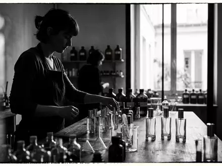 Schwarzweiss-Reportage mit Parfuem zum Thema Dior Miss Dior Blooming, hoher Kontrast, sachlich dargestellt - Foto: THN