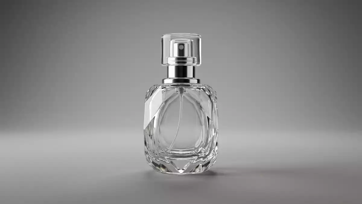 Fotorealistische Studioansicht von Parfuem in neutraler Produktdarstellung, neutral