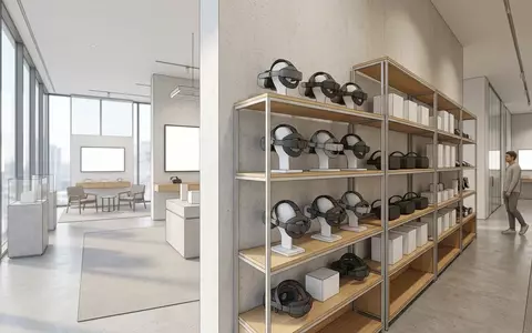 Architektur-Render im Spielelektronikgeschaeft mit Kopfband fuer Virtual Headset zum Thema Bobo VR M3 Pro - Foto: THN