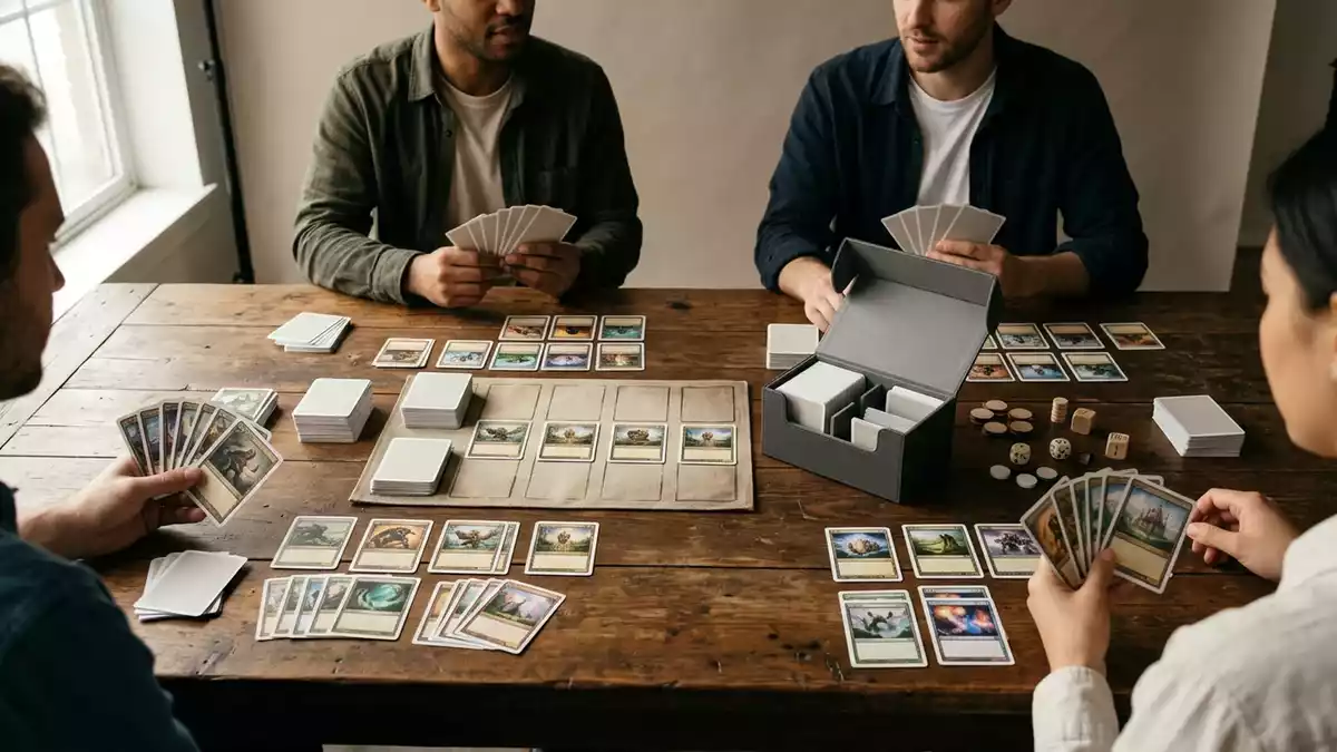 Fotorealistische Studioansicht von Kartenspiel in neutraler Produktdarstellung