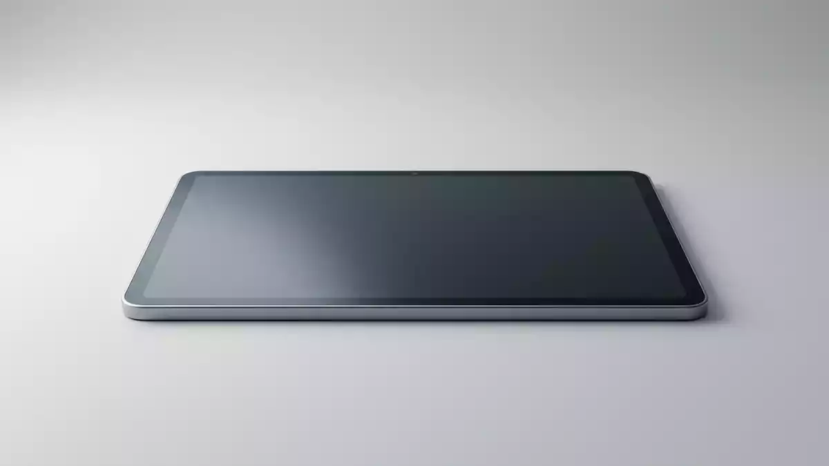 Fotorealistische Studioansicht von Tablet in neutraler Produktdarstellung, neutral