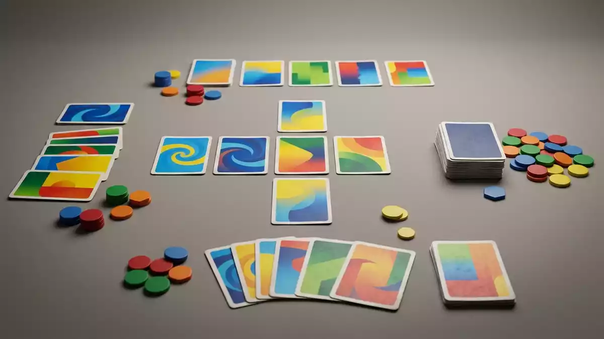 Fotorealistische Studioansicht von Kartenspiel in neutraler Produktdarstellung
