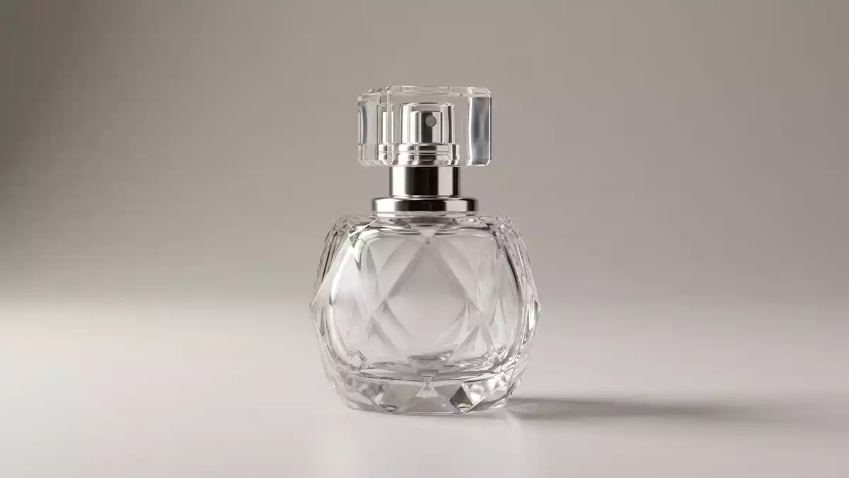 Fotorealistische Studioansicht von Parfuem in neutraler Produktdarstellung, neutral