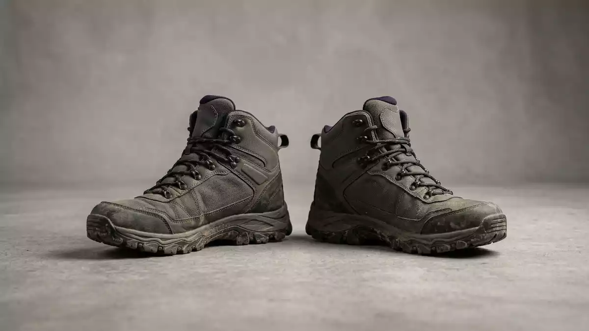 Fotorealistische Studioansicht von Wanderschuhe in neutraler Produktdarstellung