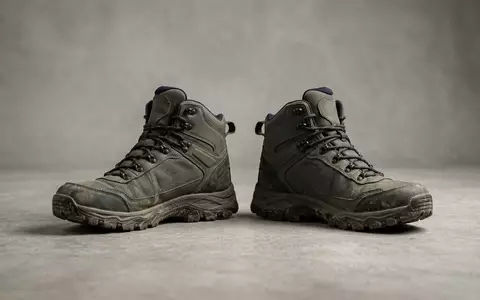Fotorealistische Studioaufnahme von Wanderschuhe zum Thema Adidas Terrex Free Hiker, klare Lichtfuehrung - Foto: THN