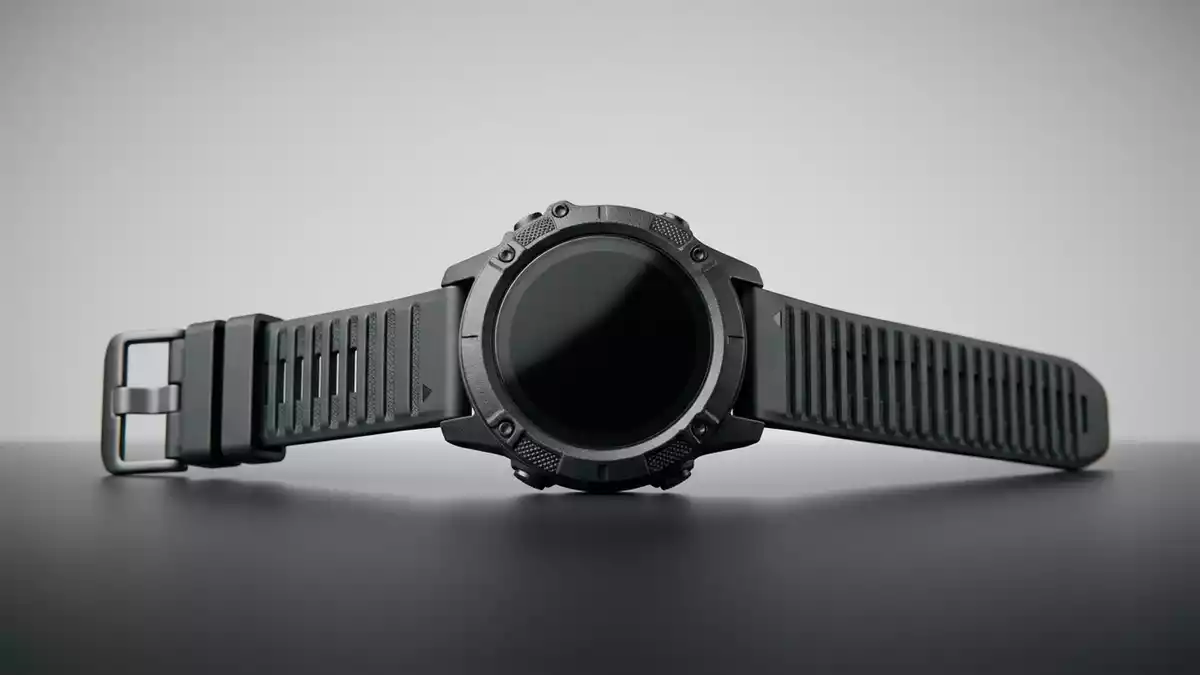 Fotorealistische Studioansicht von Multisportuhr in neutraler Produktdarstellung