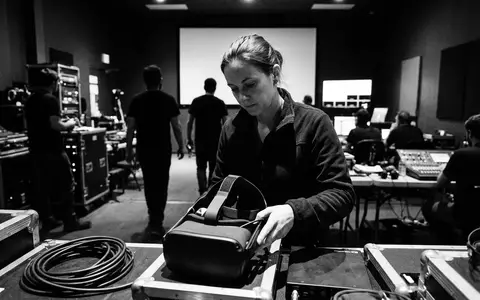 Schwarzweiss-Reportage mit VR-Headset zum Thema Meta Quest 3 128GB, hoher Kontrast, sachlich dargestellt - Foto: THN