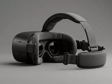 Fotorealistische Studioaufnahme von VR-Headset zum Thema Meta Quest 3S 128GB, klare Lichtfuehrung - Foto: THN