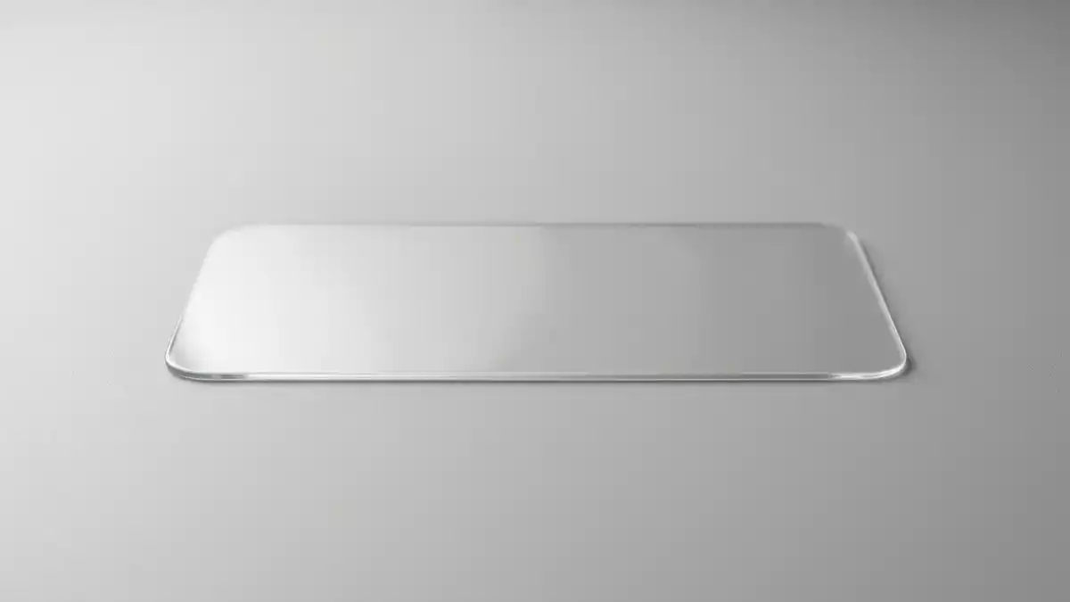 Fotorealistische Studioansicht von Displayschutzglas in neutraler Produktdarstellung