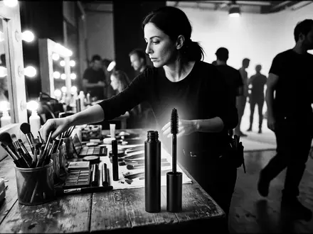 Schwarzweiss-Reportage mit Wimperntusche zum Thema essence Lash Princess Mascara, hoher Kontrast, sachlich dargestellt - Foto: THN