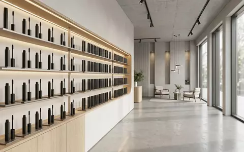 Architektur-Render im Kosmetikfachhandel mit Wimperntusche zum Thema essence Lash Princess Mascara, neutrales Tageslicht - Foto: THN