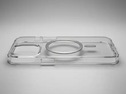 Fotorealistische Studioaufnahme von Smartphonehuelle zum Thema ESR HaloLock MagSafe Hülle, klare Lichtfuehrung - Foto: THN