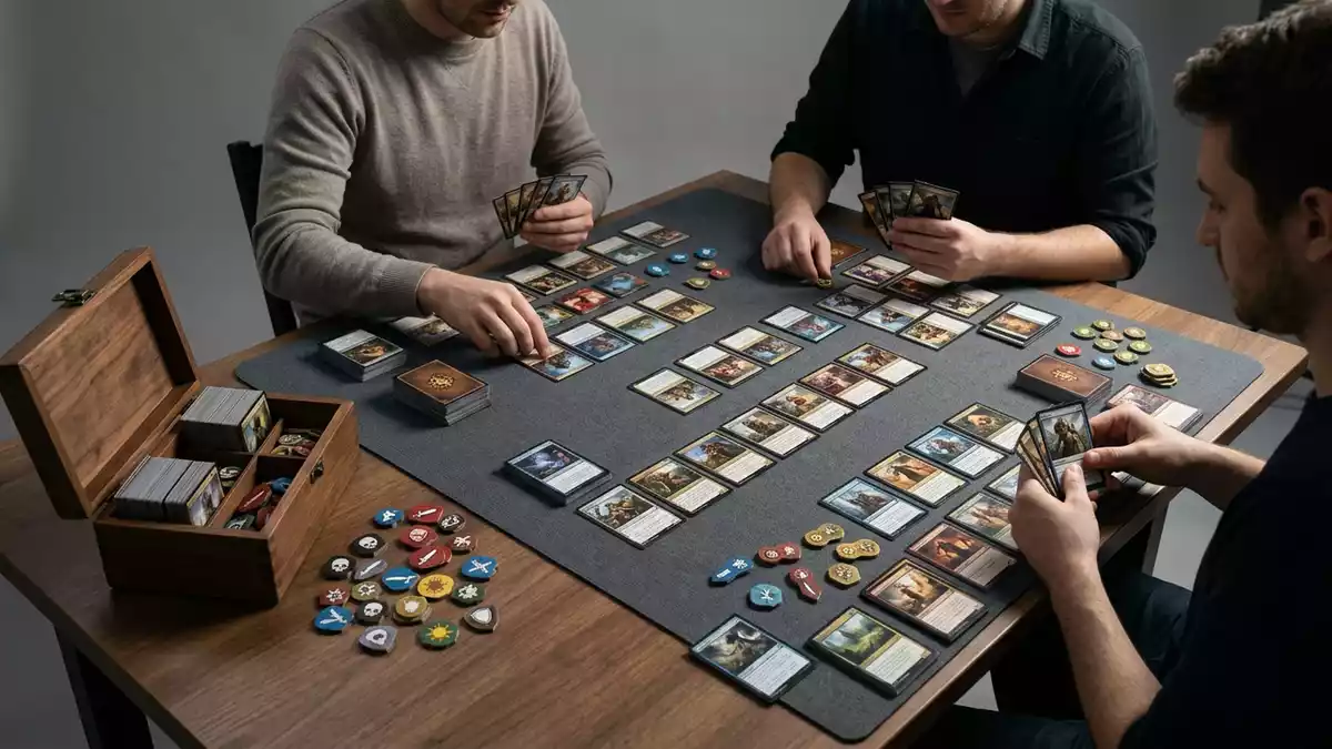 Fotorealistische Studioansicht von Kartenspiel in neutraler Produktdarstellung