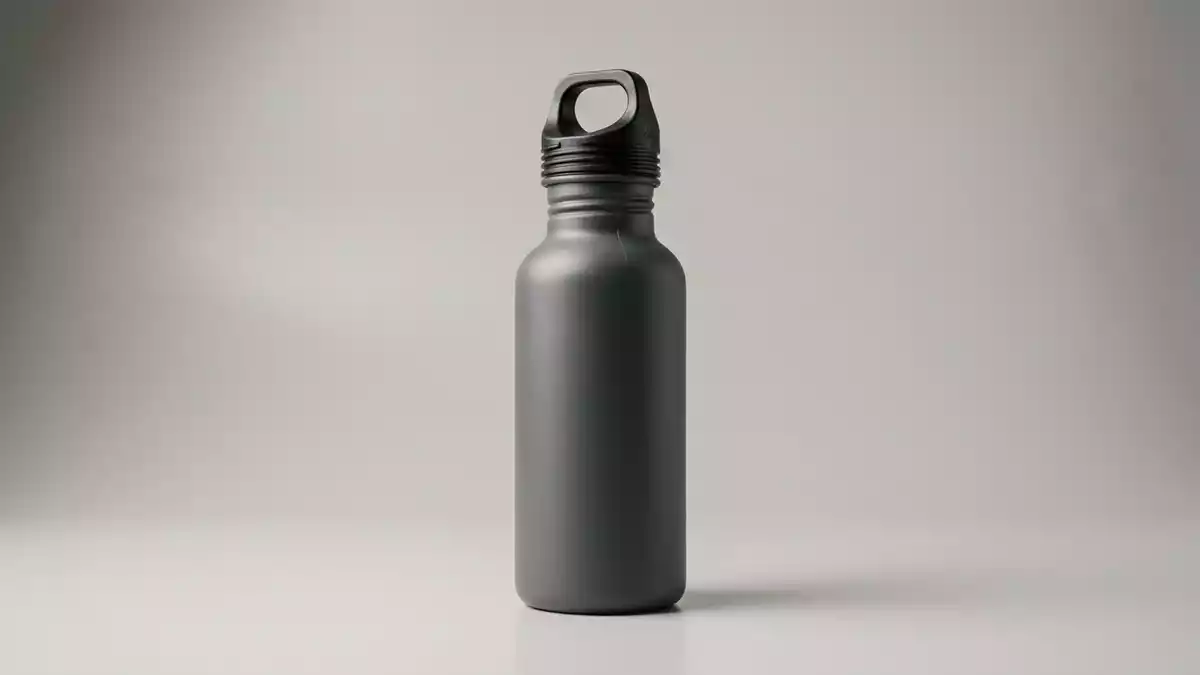 Fotorealistische Studioansicht von Trinkflasche in neutraler Produktdarstellung