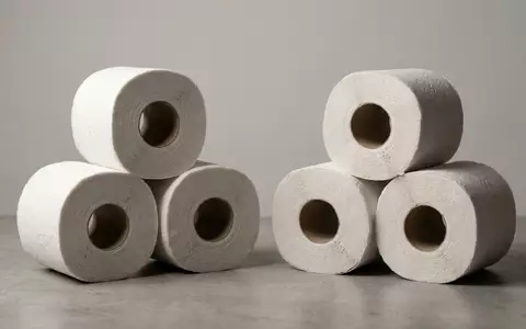 Fotorealistische Studioaufnahme von Toilettenpapier zum Thema Hakle Toilettenpapier 4-lagig 16, klare Lichtfuehrung - Foto: THN