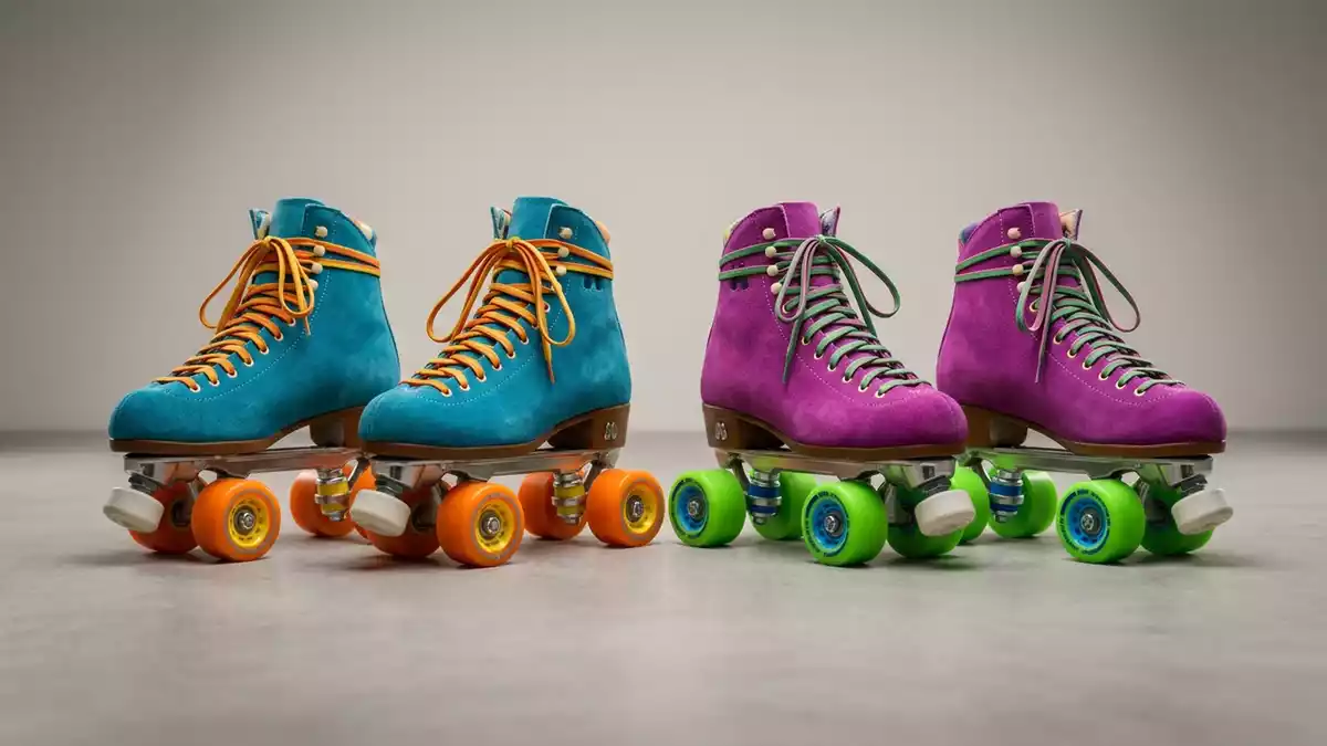 Fotorealistische Studioansicht von Rollschuhe in neutraler Produktdarstellung, neutral
