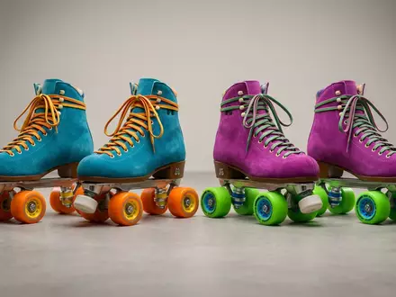 Fotorealistische Studioaufnahme von Rollschuhe zum Thema Impala Rollschuhe Quad Damen, klare Lichtfuehrung - Foto: THN